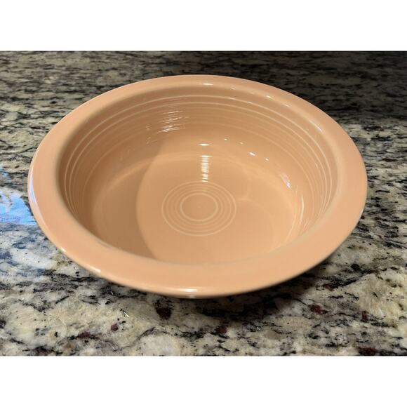 Fiesta Fiestaware HLC Apricot Serving Dish USA Homer Laughlin 8 1/4" Round Vtg - Picture 10 of 10